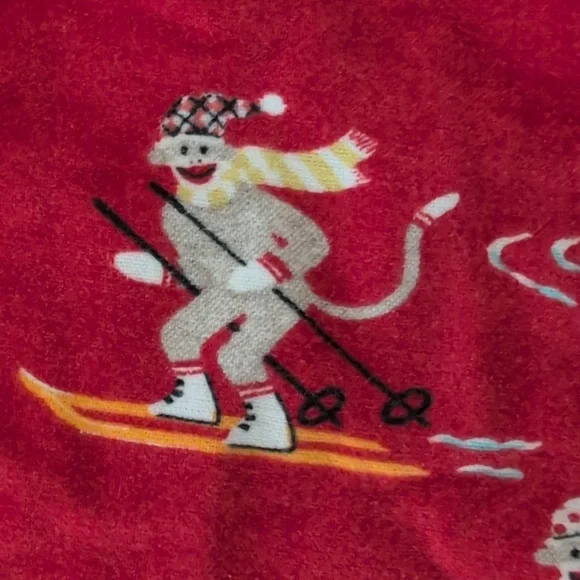 Nick & Nora Sock Monkey Pajama Set Size M - Picture 6 of 8